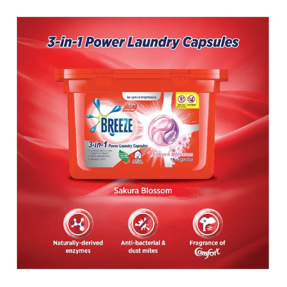 3 in 1 Sakura Blossom power Laundry Capsules 18s x 270g