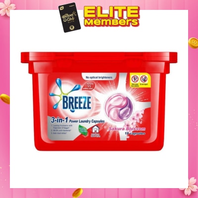 BREEZE 3 in 1 Sakura Blossom power Laundry Capsules 18s x 270g