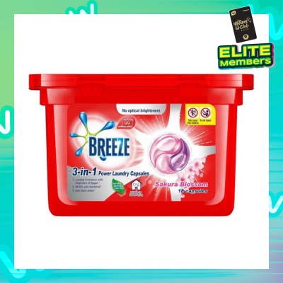BREEZE 3 in 1 Sakura Blossom power Laundry Capsules 18s x 270g