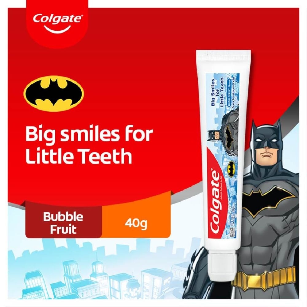 Batman Toothpaste for Kids Bubble Fruit Flavour 40g