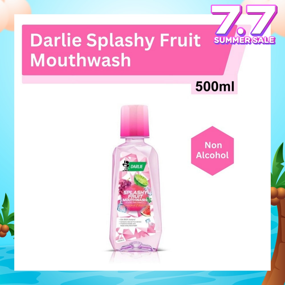 Splashy Fruit Mouthwash Alcohol Free Formula Limited Edition Kills 99.9% Bacteria 500ml