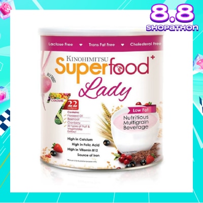 KINOHIMITSU Superfood Lady Low Fat Nutritious Multigrain Beetroot Beverage Lactose Free Trans Fat Free Cholestrol Free 500g