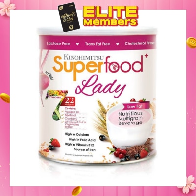 KINOHIMITSU Superfood Lady Low Fat Nutritious Multigrain Beetroot Beverage Lactose Free Trans Fat Free Cholestrol Free 500g