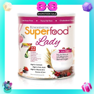 KINOHIMITSU - Superfood Lady Low Fat Nutritious Multigrain Beetroot Beverage Lactose Free Trans Fat Free Cholestrol Free 500g