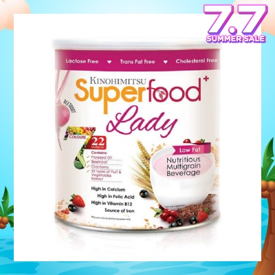 KINOHIMITSU Superfood Lady Low Fat Nutritious Multigrain Beetroot Beverage Lactose Free Trans Fat Free Cholestrol Free 500g