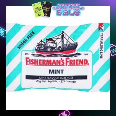 FISHERMAN Lozenges Sugar Free Mint (Relieves Minor Sore Throat And Cough) 25g