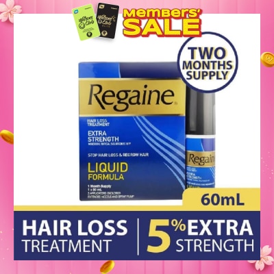 REGAINE Extra Strength Minoxidil Topical Solution 5% W/V Solution 60ml Packset x 2s (Expiry: Sep`2026)