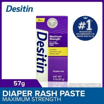 DESITIN Maximum Strength Diaper Rash Relief Paste Provides Overnight Relief For Baby's Tender Skin 57g