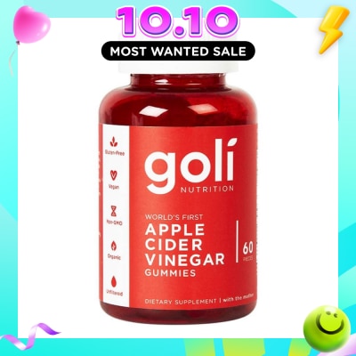 GOLI NUTRITION World's First Vegan Gluten Free Apple Cider Vinegar Gummies (Non GMO) 60s image