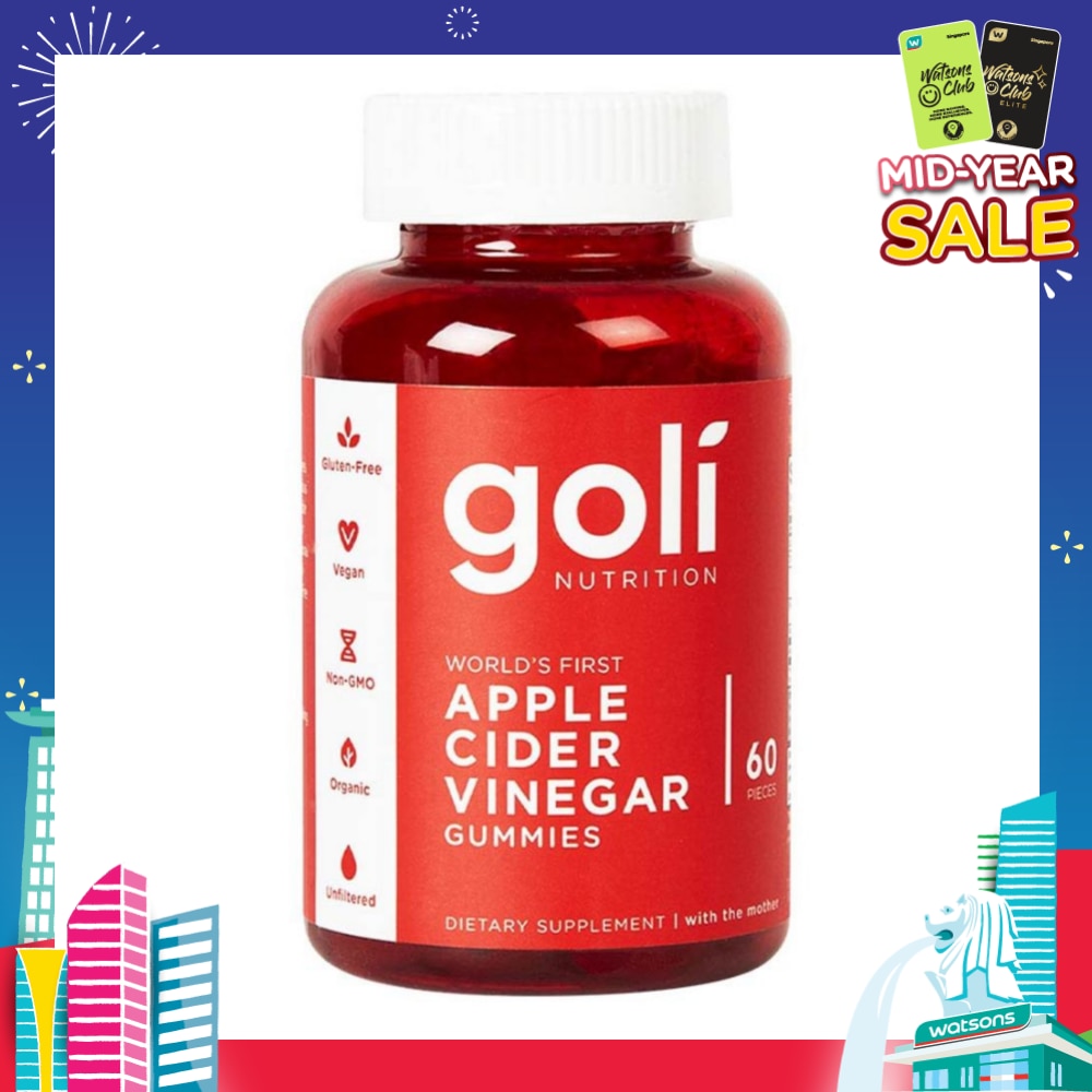 World's First Vegan Gluten Free Apple Cider Vinegar Gummies (Non-GMO) 60s