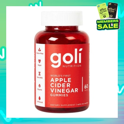 GOLI NUTRITION World's First Vegan Gluten Free Apple Cider Vinegar Gummies (Non-GMO) 60s