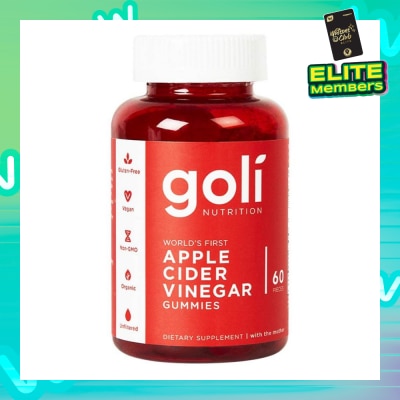 GOLI NUTRITION World's First Vegan Gluten Free Apple Cider Vinegar Gummies (Non-GMO) 60s