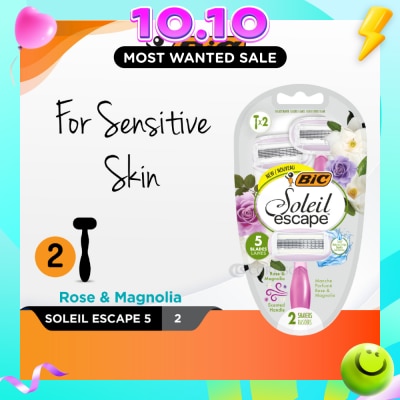BIC Soleil Escape 5 Rose & Magnolia Shaver 2s image