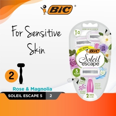 BIC - Soleil Escape 5 Rose & Magnolia Shaver 2s