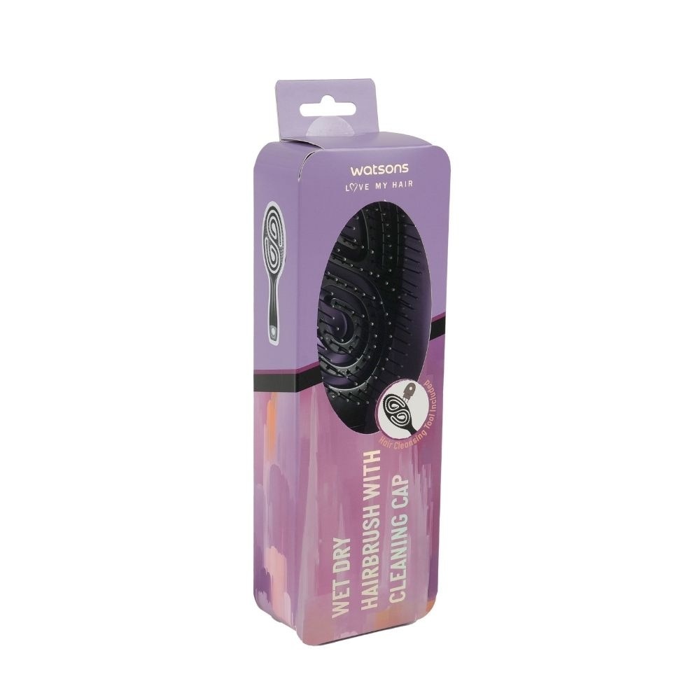 Wet Dry Hair Brush With Cleaning Cap 1s