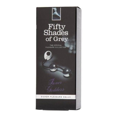 FIFTY SHADES OF GREY Inner Goddess Silver Metal Pleasure Kegel Balls (Black) 85g