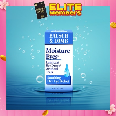 BAUSCH + LOMB Moisture Eyes Lubricant Eye Drops (Soothe + Relief Dry Eyes) 15ml