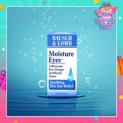 BAUSCH + LOMB Moisture Eyes Lubricant Eye Drops (Soothe + Relief Dry Eyes) 15ml