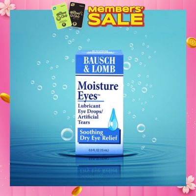 BAUSCH + LOMB Moisture Eyes Lubricant Eye Drops (Soothe + Relief Dry Eyes) 15ml