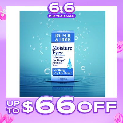 BAUSCH + LOMB - Moisture Eyes Lubricant Eye Drops (Soothe + Relief Dry Eyes) 15ml (Expiry: Jan`2027)