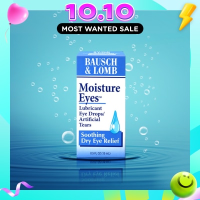 BAUSCH + LOMB Moisture Eyes Lubricant Eye Drops (Soothe + Relief Dry Eyes) 15ml (Expiry: Apr`2027) image