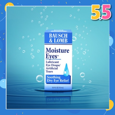 BAUSCH + LOMB Moisture Eyes Lubricant Eye Drops (Soothe + Relief Dry Eyes) 15ml