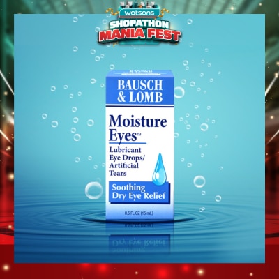 BAUSCH + LOMB - Moisture Eyes Lubricant Eye Drops (Soothe + Relief Dry Eyes) 15ml (Expiry: Jan`2027)