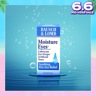 BAUSCH + LOMB Moisture Eyes Lubricant Eye Drops (Soothe + Relief Dry Eyes) 15ml