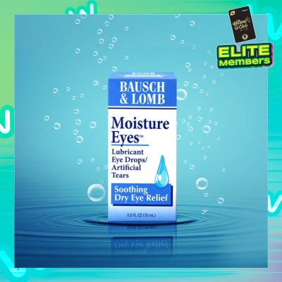 BAUSCH + LOMB Moisture Eyes Lubricant Eye Drops (Soothe + Relief Dry Eyes) 15ml