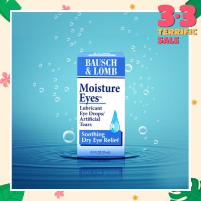 BAUSCH + LOMB Moisture Eyes Lubricant Eye Drops (Soothe + Relief Dry Eyes) 15ml