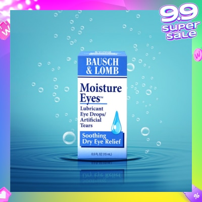 BAUSCH + LOMB Moisture Eyes Lubricant Eye Drops (Soothe + Relief Dry Eyes) 15ml