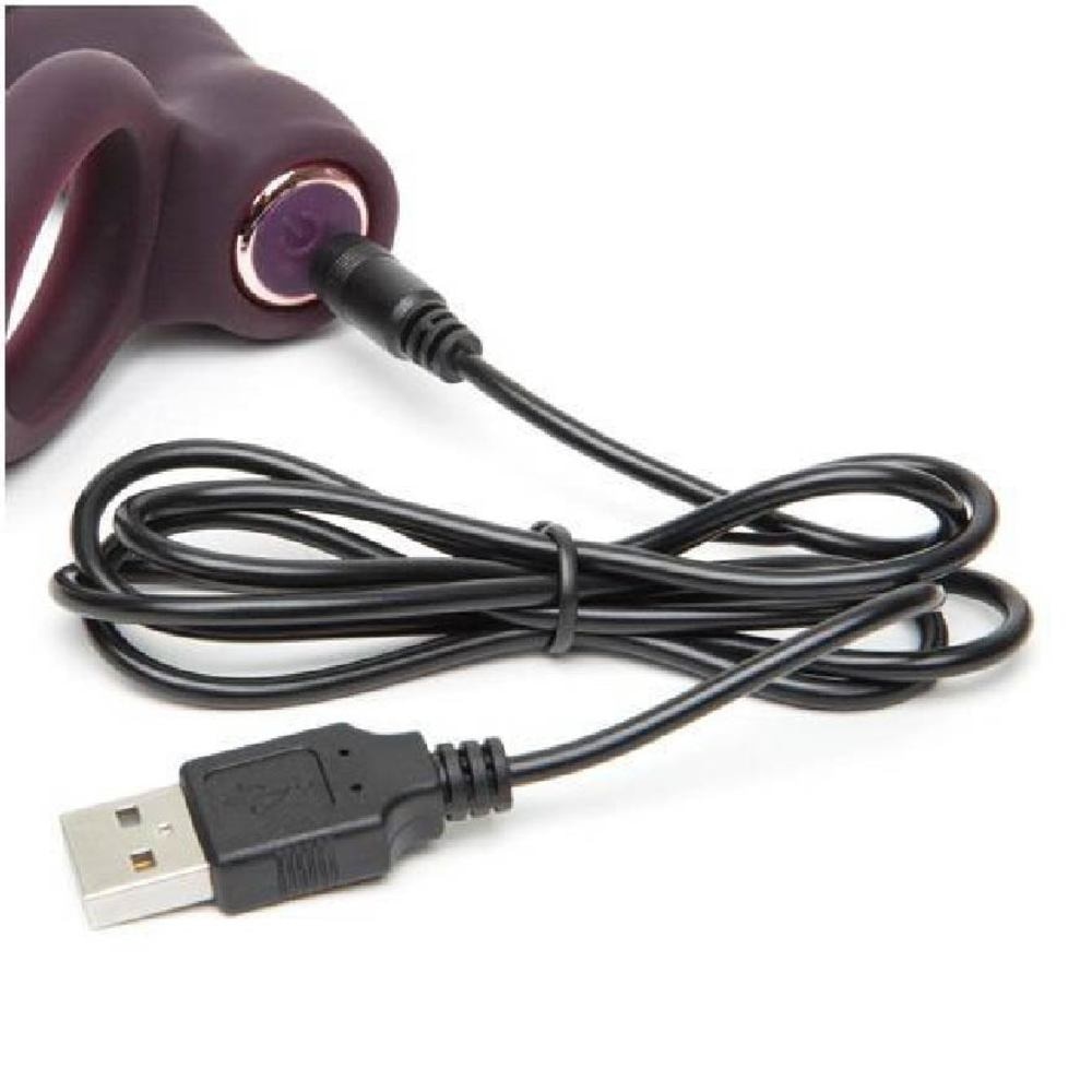 The Official Pleasure Collection Lost in Each Other Rechargeable Vibrating Rabbit Love Ring Purple 1s