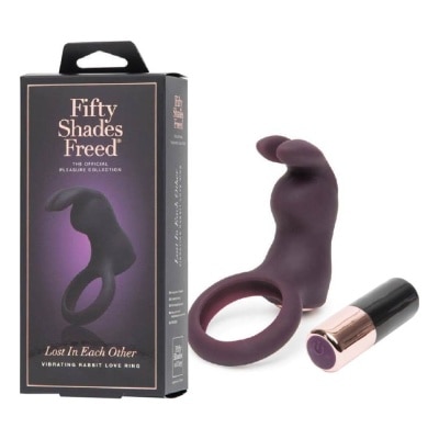 FIFTY SHADES OF GREY The Official Pleasure Collection Lost in Each Other Rechargeable Vibrating Rabbit Love Ring Purple 1s