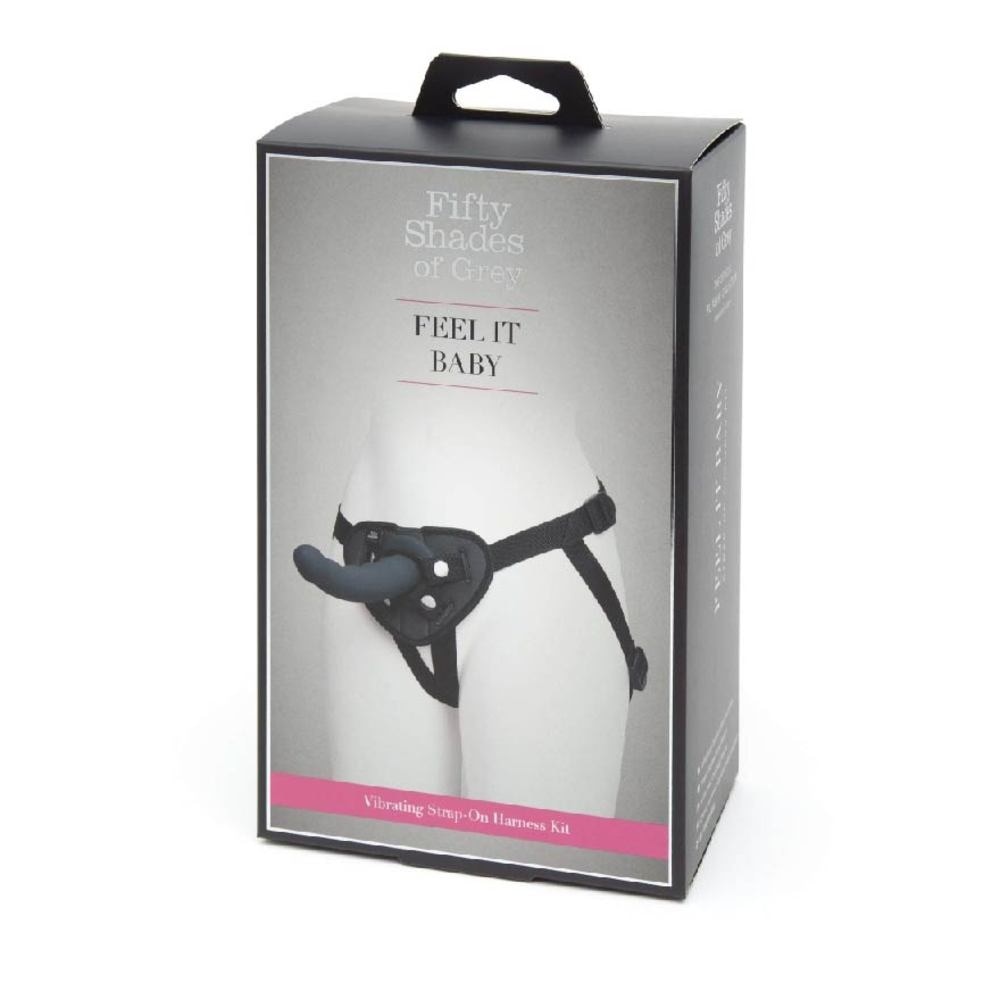 Feel it Baby Vibrating Strap On Harness Set Black 1s