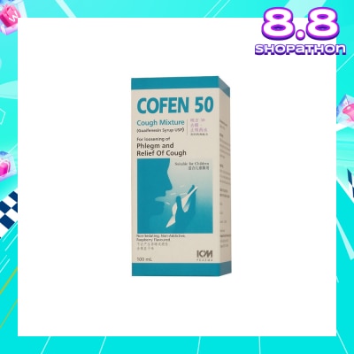 ICM PHARMA Cofen 50 Cough Mixture (For Loosening Of Phlegm And Relief Of Wet Cough) 100ml