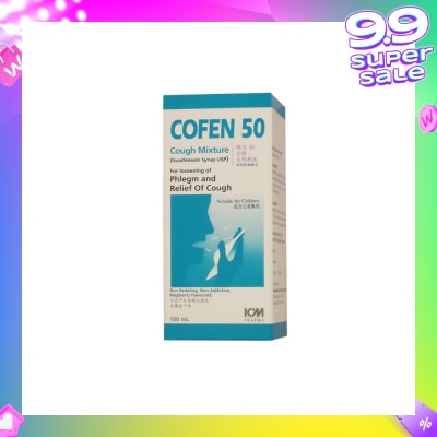 ICM PHARMA Cofen 50 Cough Mixture (For Loosening Of Phlegm And Relief Of Wet Cough) 100ml
