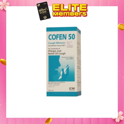 ICM PHARMA Cofen 50 Cough Mixture (For Loosening Of Phlegm And Relief Of Wet Cough) 100ml