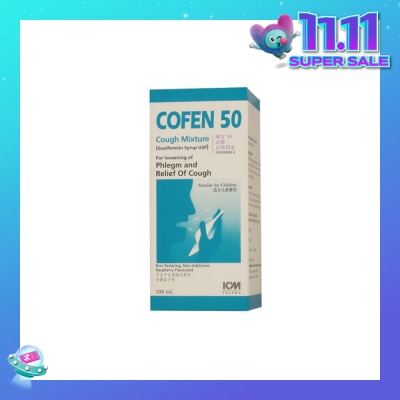 ICM PHARMA Cofen 50 Cough Mixture (For Loosening Of Phlegm And Relief Of Wet Cough) 100ml