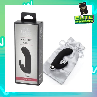 FIFTY SHADES OF GREY Greedy Girl Rechargeable Mini Rabbit Vibrator Black 1s