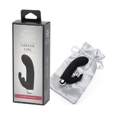 FIFTY SHADES OF GREY Greedy Girl Rechargeable Mini Rabbit Vibrator Black 1s