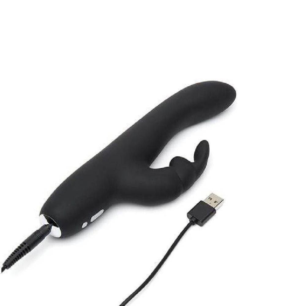 Greedy Girl Rechargeable Slimline Rabbit Vibrator Black 1s