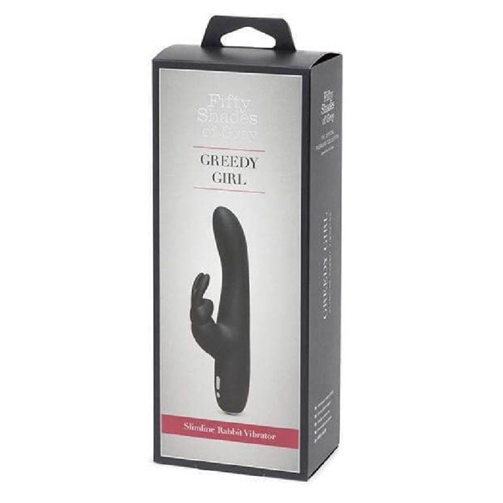 Greedy Girl Rechargeable Slimline Rabbit Vibrator Black 1s