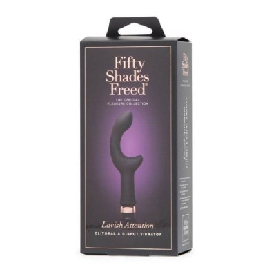 FIFTY SHADES OF GREY The Official Pleasure Collection Lavish Attention Rechargeable Clitoral & G-Spot Vibrator Purple 1s