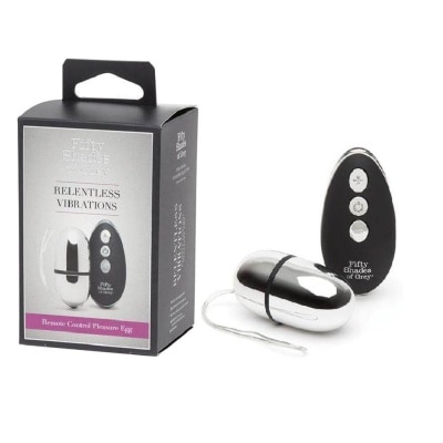 FIFTY SHADES OF GREY Relentless Vibrations Remote Control Pleasure Egg Vibrator Silver 1s