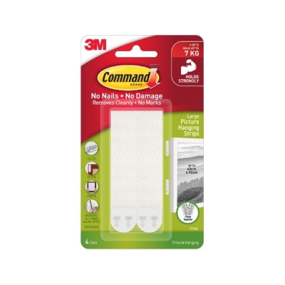3M - COMMAND White Large Picture Hanging Strips 4s