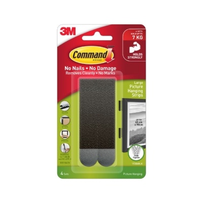 3M - COMMAND Black Large Picture Hanging Strips 4s