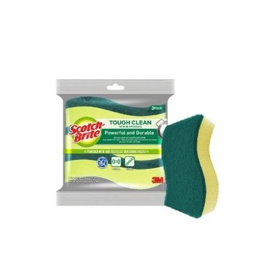 3M - SCOTCH-BRITE Tough Clean Scub Sponge 3s