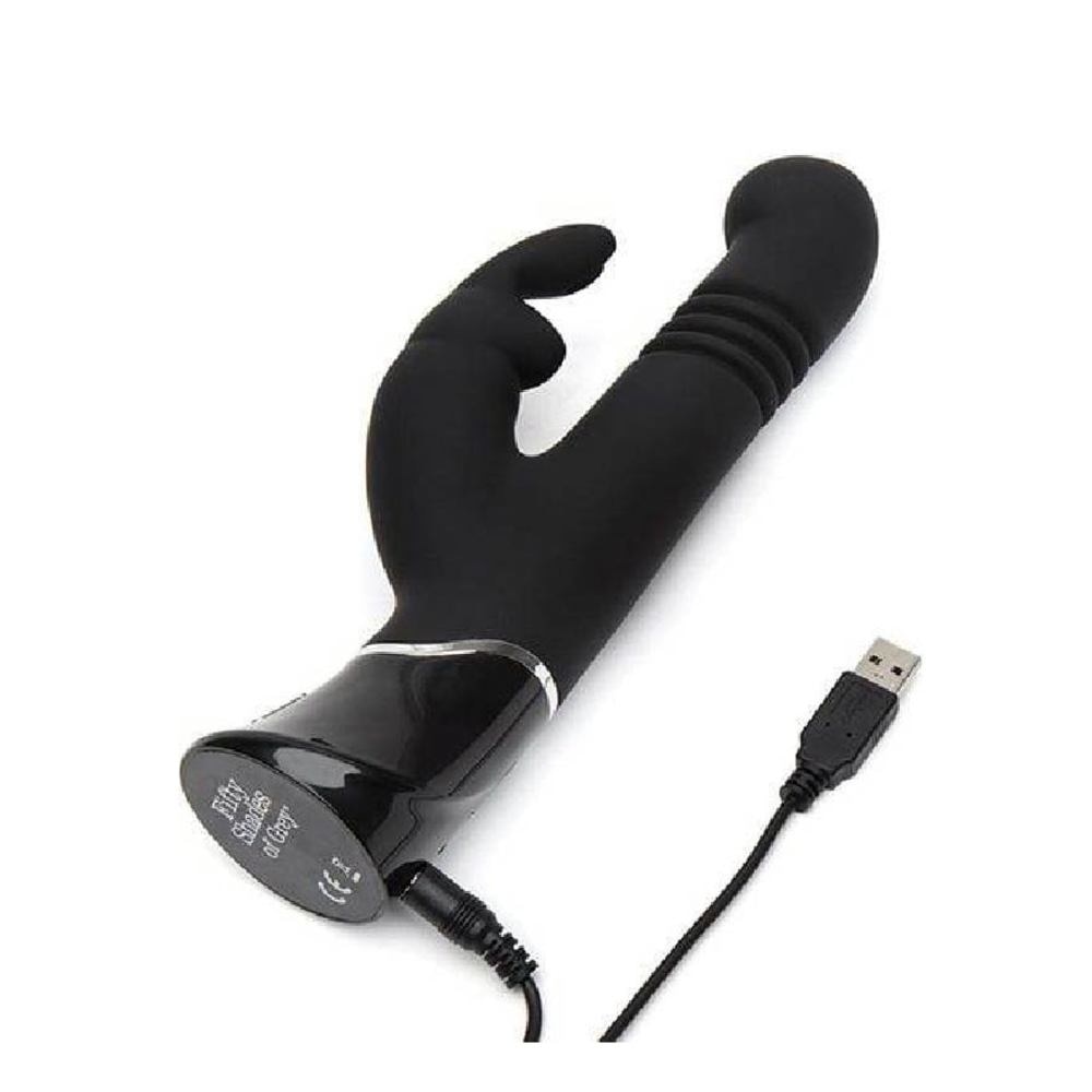 Greedy Girl Rechargeable Thrusting G-Spot Rabbit Vibrator Black 1s