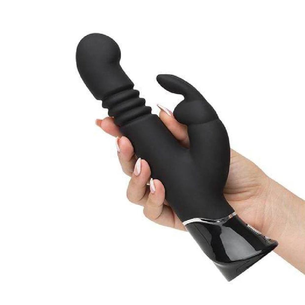 Greedy Girl Rechargeable Thrusting G-Spot Rabbit Vibrator Black 1s