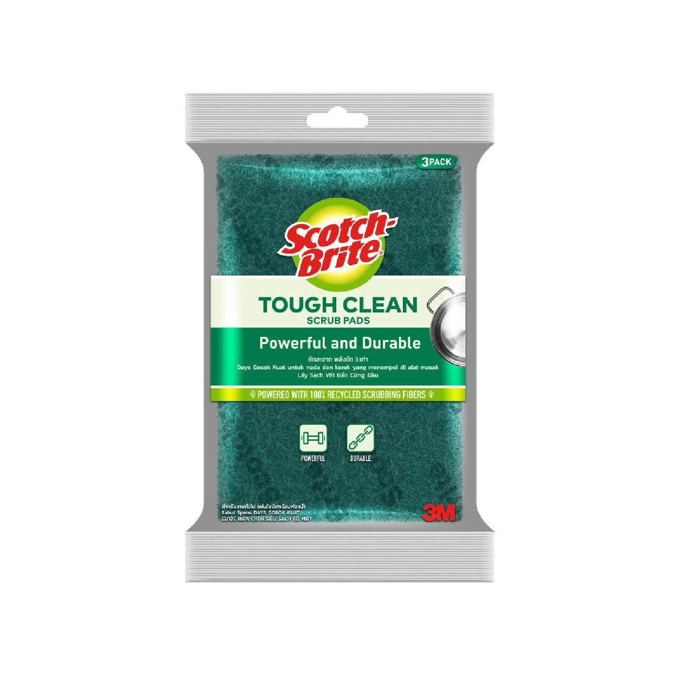 SCOTCH-BRITE Tough Clean Scub Pad 3s